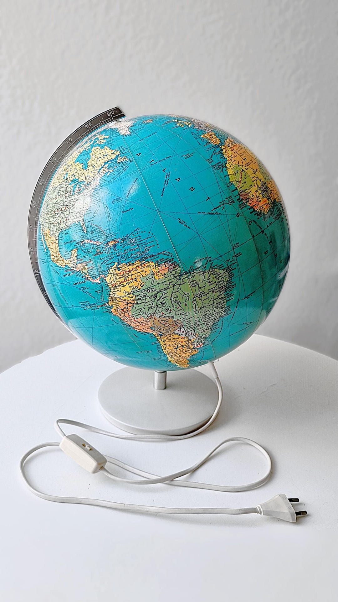 70s Physical / Political Table Illuminated Globe 