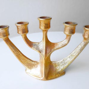Vintage Brutalist Bronze Candlestick by &quot;GILDE HANDWERK&quot; Horst Dalbeck, 1960s