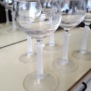 70s liqueur / schnapps / glasses set of 5 satin stemmed glass vintage 70s