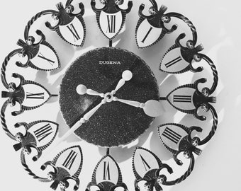 60s DUGENA Wanduhr Vintage Clock Retro Uhr "elektrisch" Made in Germany 60er