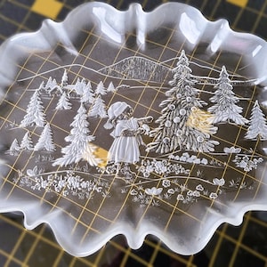 70s pastry plate bowl 44 x 32 cm plate motif Christmas 70s