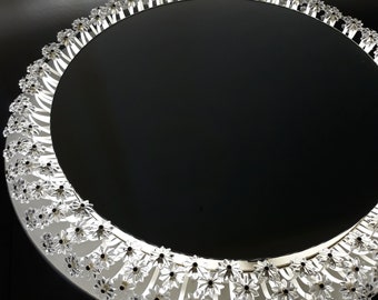 1950s Round Illuminated Mirror by Emil Stejnar, Diameter 67 cm, Vintage 60s