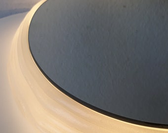 70s Illuminated Mirror Acrylic Frame Vintage 70s