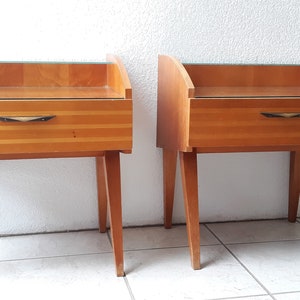 50s Mid-Century Modern bedside tables Germany, 1950s, set of 2