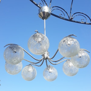 70er Sputnik Chrom 8 armig Pendel/Deckenlampe Vintage Lampe 70s