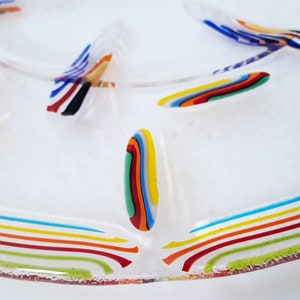 70s cake plate, pastry plate, glass top, glass art 1970s, ø 34 cm