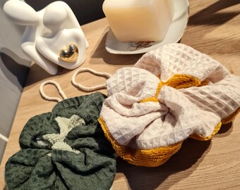 Flor de ducha de tela hecha a mano