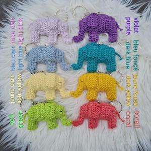 Handmade crochet cotton elephant keychain