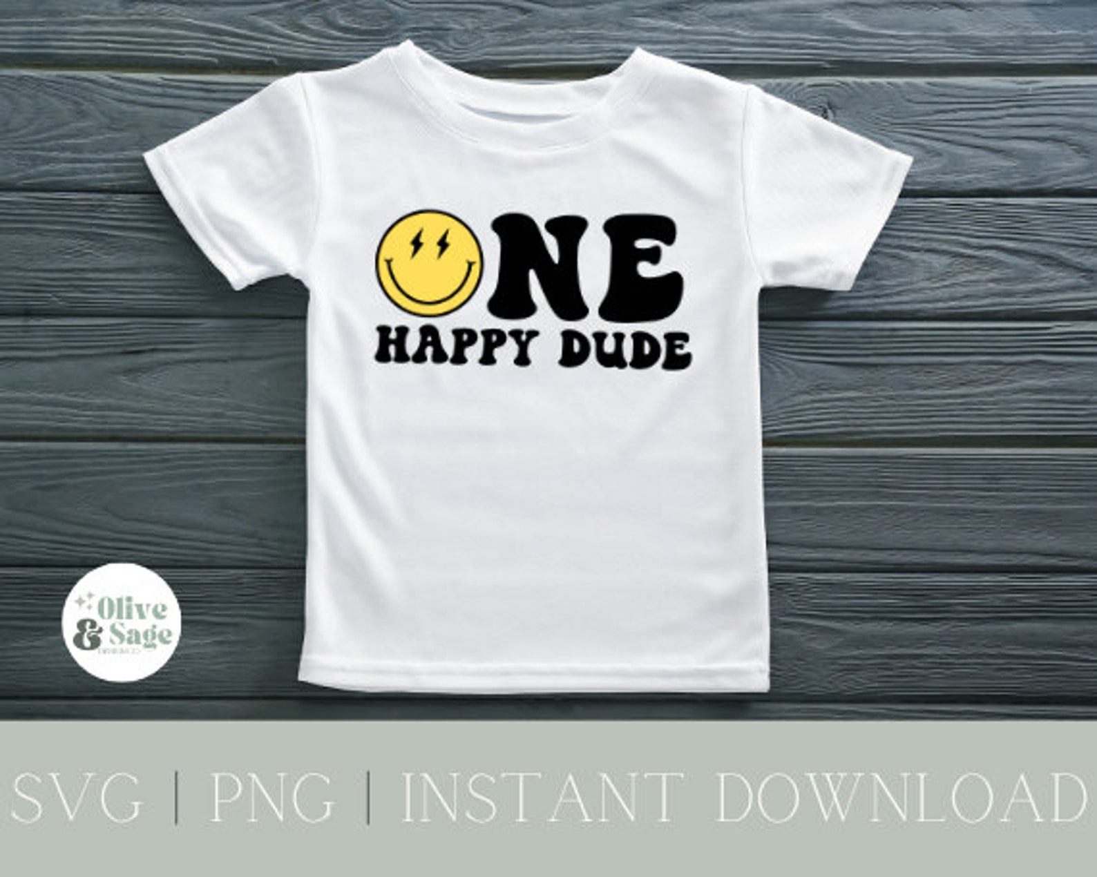 One Happy Dude Smiley Face SVG PNG First Birthday 1st Birthday One Cool ...