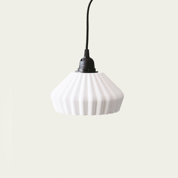 RIVAGE LAMPSHADE - Compatible with E27 base - White pendant lamp made in France compatible for the bedroom and living room