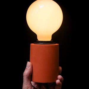 BASE LAMPE E27 ORANGE lampe fabriquée à la main en France avec cordon électrique en tissu parfait pour la chambre ou le salon image 3