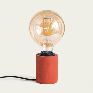 BASE LAMPE E27 ORANGE lampe fabriquée à la main en France avec cordon électrique en tissu parfait pour la chambre ou le salon image 1