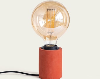 BASE LAMPE E27 - ORANGE lampe fabriquée à la main en France avec cordon électrique en tissu parfait pour la chambre ou le salon