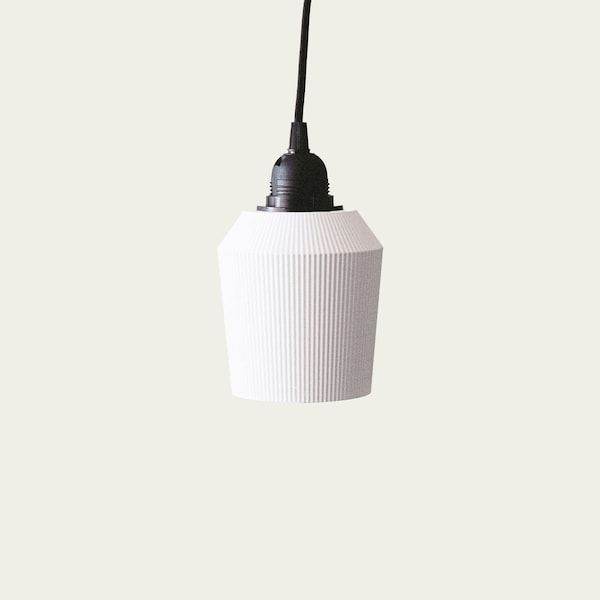 TEA-TIME Lampshade - Compatible with Base 27 - White pendant light made in France for the bedroom or living room or entrance