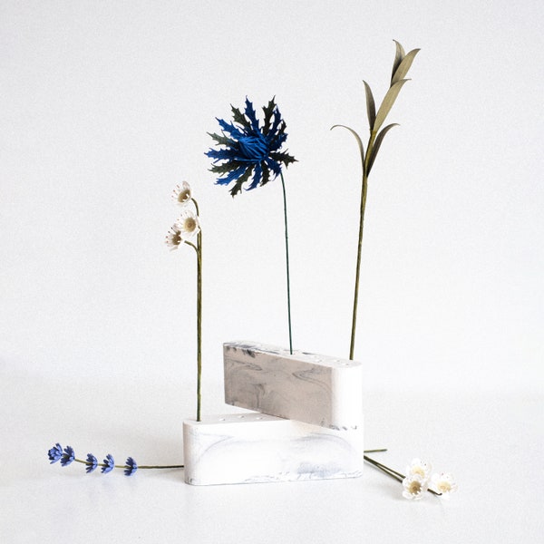 PIQUE FLEUR - MARBRÉ Base pour mettre en place vos fleurs séchées fait main en France centre de table bouquet de fleur décoration