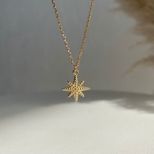 Gold Stainless Steel Star Pendant Chain Necklace