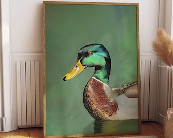 Vintage Mallard Print Retro Outdoors Poster Travel Poster Canadian Cabin Cottage Wall Art Waterfowl Duck Hunting Poster Art for Dad