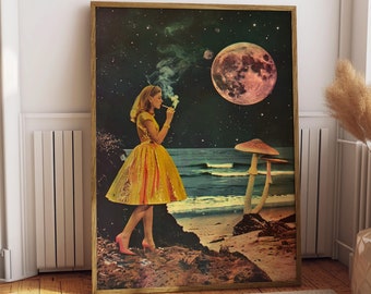 Vintage Vogue Styled Surrealism Magazine Poster, Surreal Wall Art, Beauty Catalogue Poster, Fashion Magazine Wall Art Print, Vogue Art Print