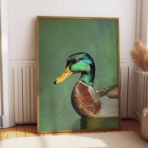 Vintage Mallard Print Retro Outdoors Poster Travel Poster Canadian Cabin Cottage Wall Art Waterfowl Duck Hunting Poster Art for Dad