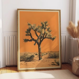 Stampa vintage di Joshua Tree, stampa del deserto di Sonora, poster retrò per esterni, arte murale di Arizona Cabin Cottage, deserto botanico di Yucca