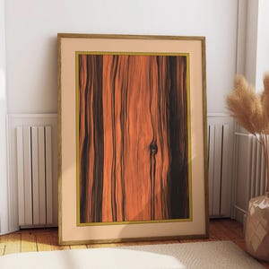 Decorazione da parete in palissandro scuro, stile rustico boho, stampa di lusso in stile antico in legno, arte da parete per soggiorno, stile metà secolo moderno, minimalista, semplicistico