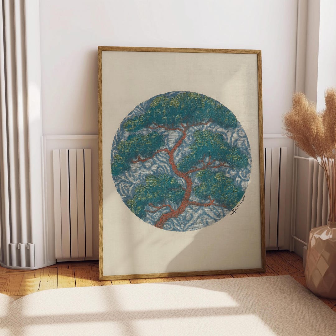 Japanese Tree Art Print, Vintage Abstract Botanical Illustration ...