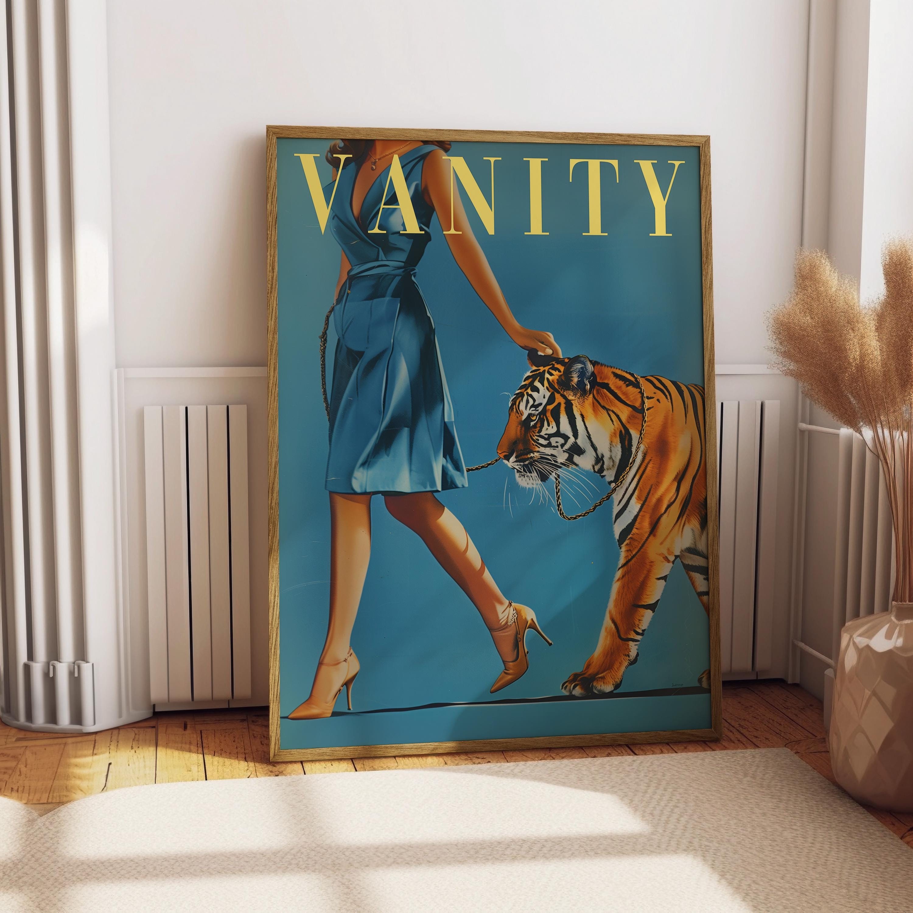 Gouden Tijger Dier Canvas Schilderij Wall Art Prints Poster
