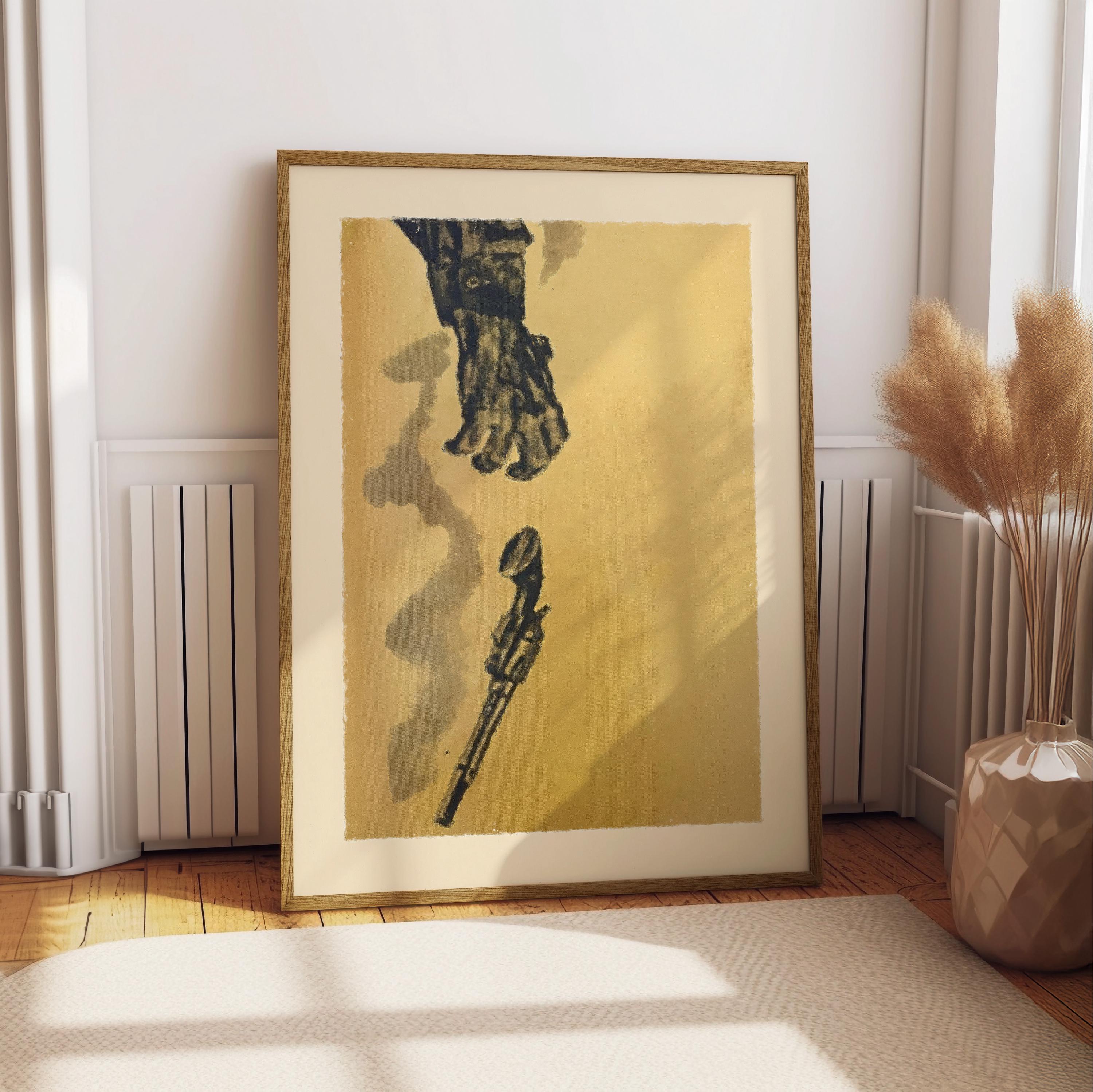 Surreal Cowboy Hand Art Print, Vintage Western Wall Art, Abstract Rodeo ...