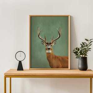 Vintage Whitetail Deer Hunting Print Retro Outdoors Poster Travel ...