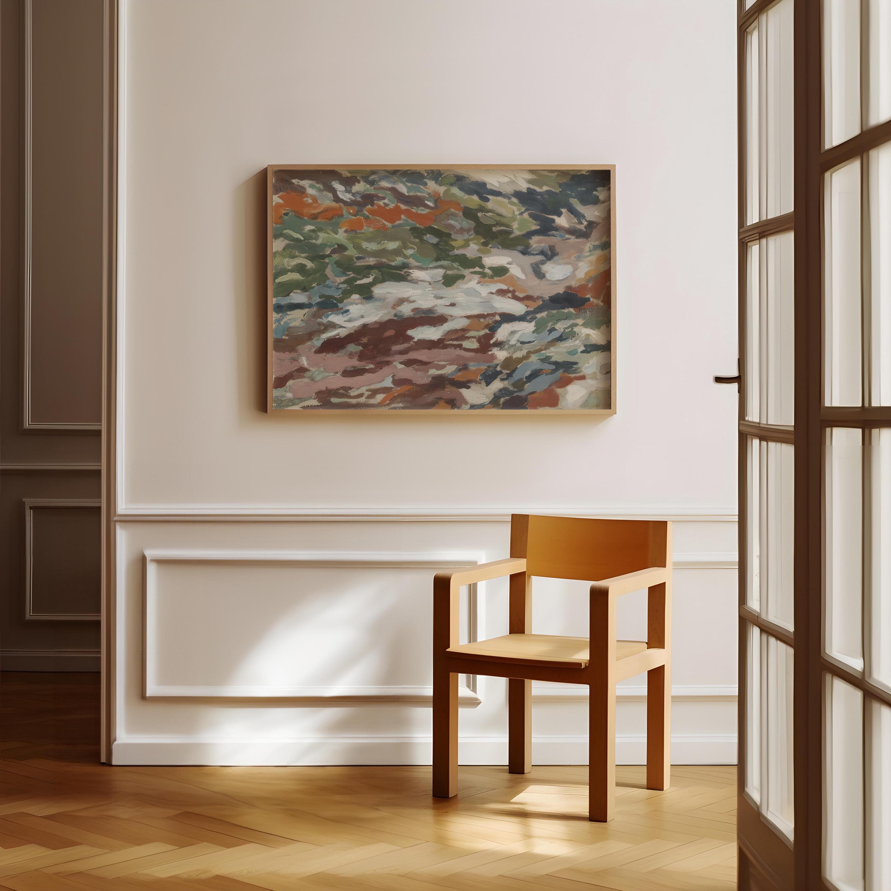 Mid Century Modern Abstract Art Print, Contemporary Colorful Oil ...
