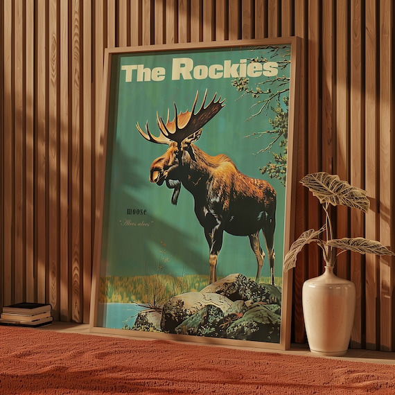 アラスカ パンフレット Vintage Moose Print Retro Hunting Poster Outdoors Poster Travel