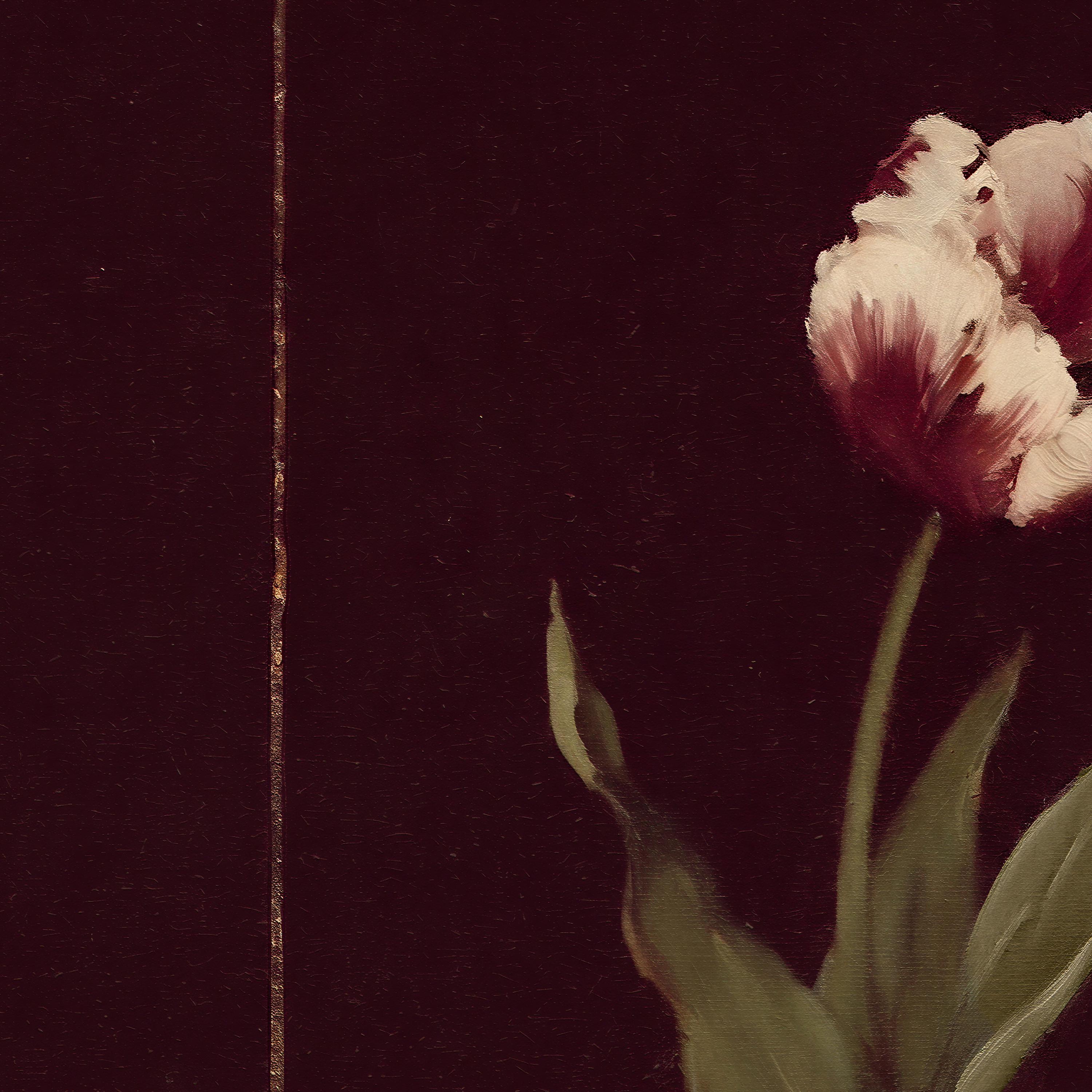 Moody Tulip Art Print, Dark Floral Wall Art, Vintage Botanical Poster ...