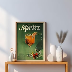 Vintage Aperol Spritz cocktailaffisch Vintage dryckesaffisch Barväggdekor Retro cocktailaffisch för barrum Affisch för spelrum bild 5