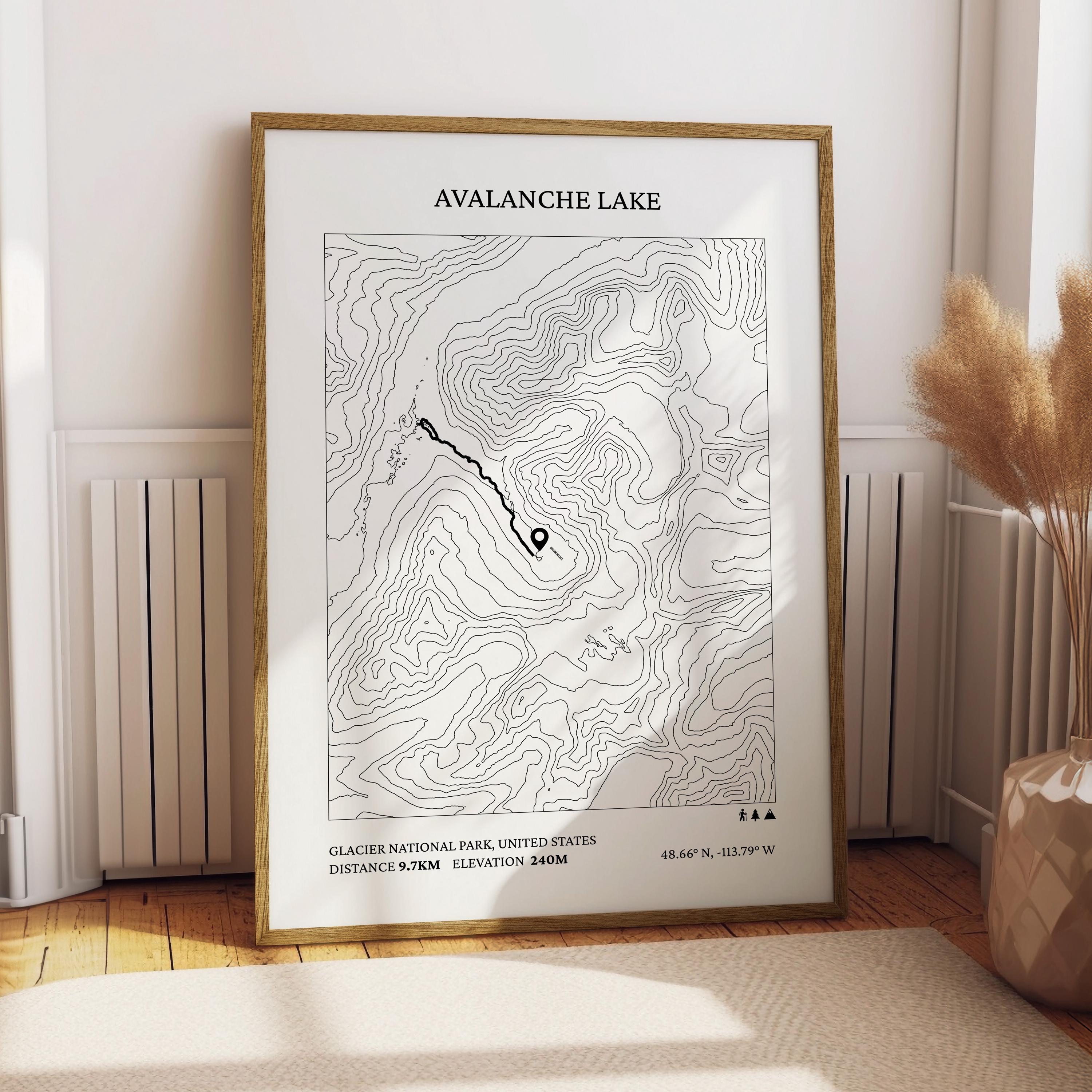 Custom Hiking Map Print, Personalized Topographic Trail Poster ...