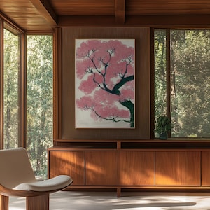 Japanese Cherry Blossom Print, Vintage Ukiyo-e Style Wall Art, Minimalist Floral Poster, Asian Inspired Sakura Decor, Japanese Woodblock Art image 8