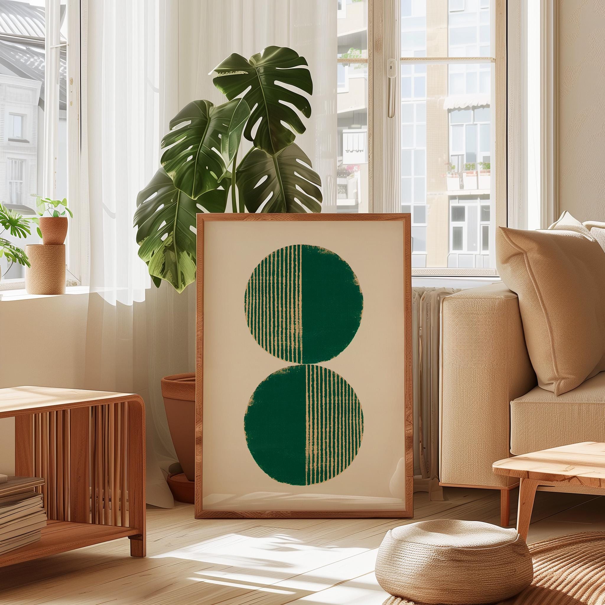 Minimalist Boho Geometric Wall Art Print, Modern Abstract Circles ...