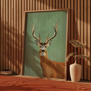 Vintage Whitetail Deer Hunting Print Retro Outdoors Poster Travel ...