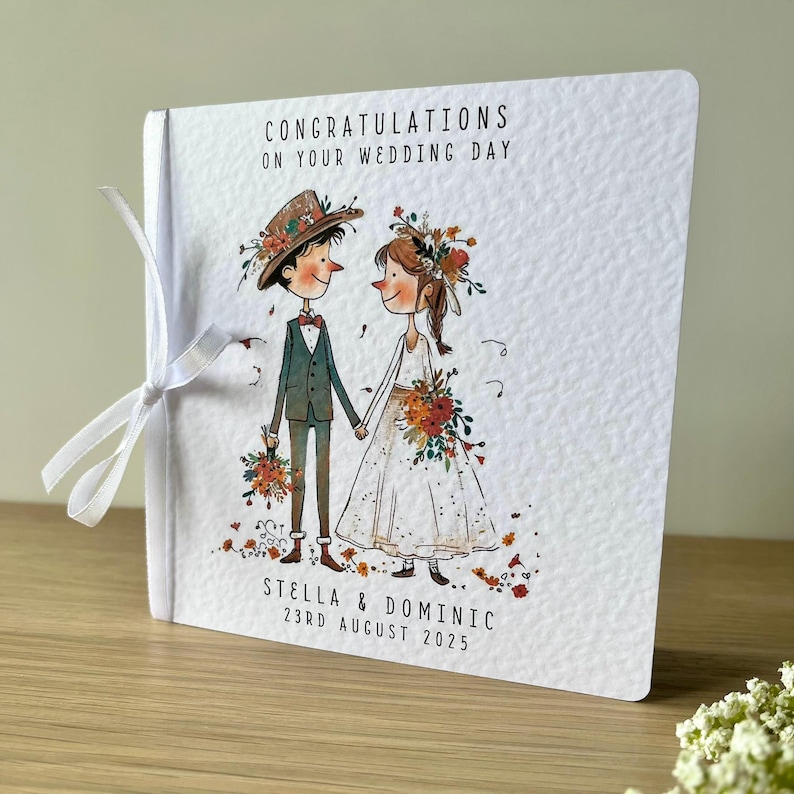 Tarjeta de boda personalizada, tarjeta original para los novios con ...