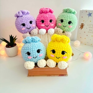 Dimple de Dumpling, Haakpatroon, Amigurumi zonder naaien, Stoomdumpling, Kawaii Pluche, PDF-patroon