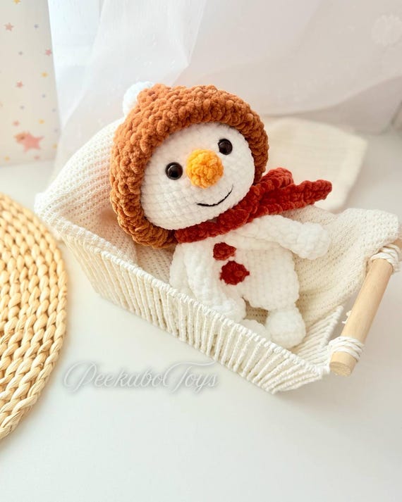 Snowman Crochet Pattern , Snuggler , Amigurumi Snowman Snuggler , Lovey Snowman Amigurumi , Comforter Crochet Pattern , Crochet tutorial