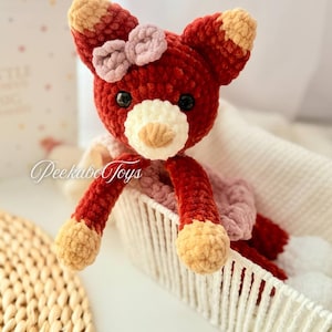 Fox with Dress Snuggler Amigurumi , Crochet Pattern fox Lovey , Low Sew Fox Snuggler , Comforter Crochet Pattern , Easy Fox Amigurumi