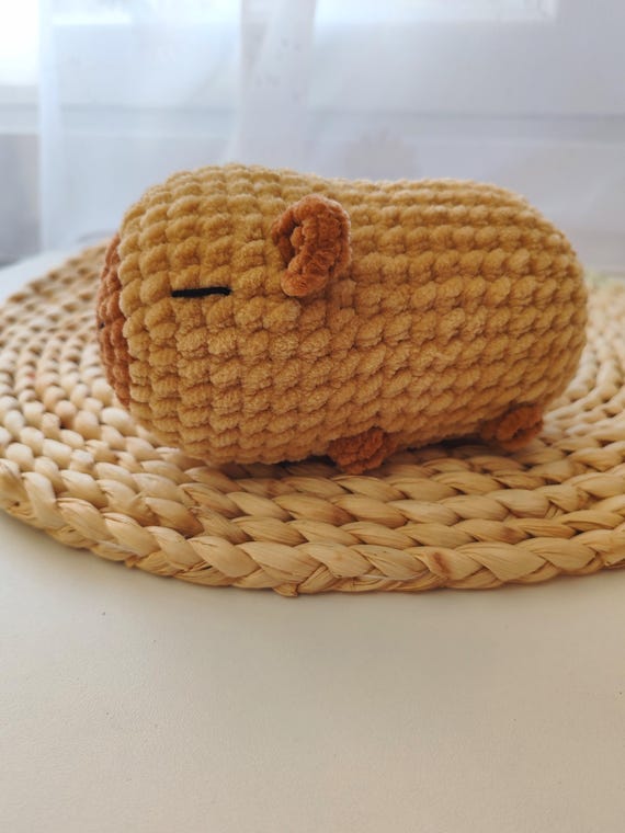 Capybara Crochet Pattern , No Sew , Sleepy Capybara Amigurumi Pattern , Easy Capybara Amigurumi Pattern , Crochet Tutorial Capybara Plushie