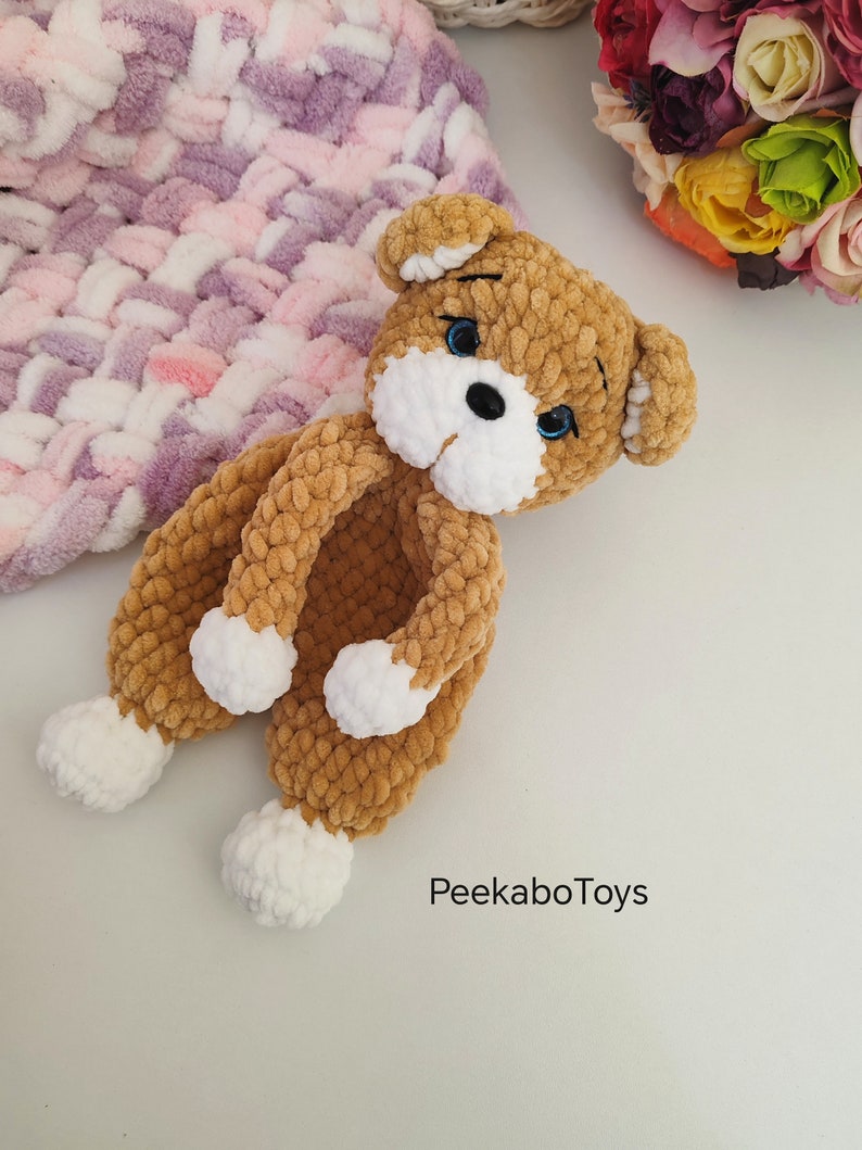 Bear snuggler Amigurumi/ Plushie snuggler bear/Crochet Pattern Bear/Plushie Amigurumi/Small Snuggler Bear/ Little snuggie bear/Lovey plushie zdjęcie 4
