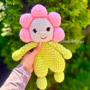 Flower Crochet Snuggler Pattern , Low Sew Crochet Lovey , Snuggler Amigurumi , Crochet Pattern , Flower Lovey Low Sew , Easy crochet