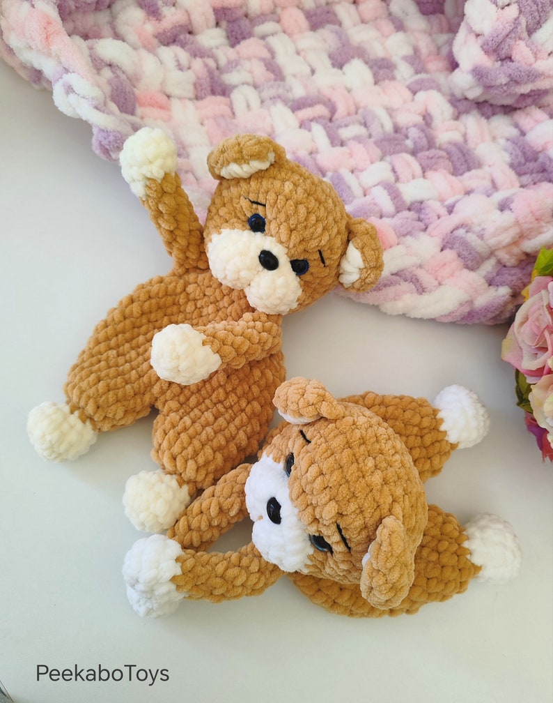 Bear snuggler Amigurumi/ Plushie snuggler bear/Crochet Pattern Bear/Plushie Amigurumi/Small Snuggler Bear/ Little snuggie bear/Lovey plushie zdjęcie 9