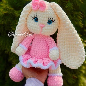 Bella the Bunny Crochet Pattern, Amigurumi Bunny , Crochet tutorial , Crochet bunny pattern , Low Sew Crochet Pattern , Easter bunny