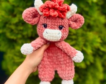Highland Cow Snuggler Crochet Pattern , Low Sew Highland Cow , Low Sew Crochet Pattern , Highland Cow Comforter Amigurumi , Lovey Crochet