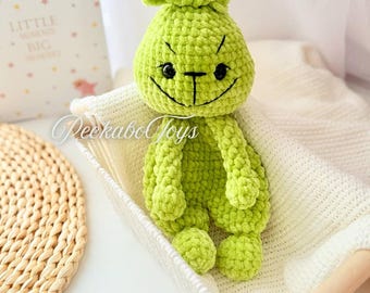 Grinch Snuggler , Crochet Pattern , Amigurumi Grinch Comforter , Snuggler Grinch Plushie ,  Christmas Grinch , Amigurumi Tutorial , No SEW