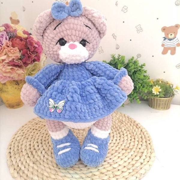 Bear amigurumi/Crochet Bear with dress/Amigurumi animals/ Easy crochet pattern/Crochet Toys/Amigurumi Bear/Crochet Tutorial/Pattern