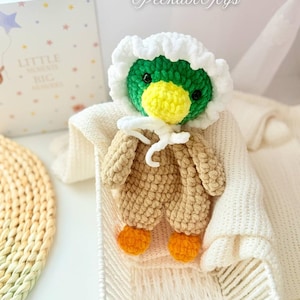 Duck Snuggler Amigurumi ,  Crochet Pattern Duck , Mallard Duck Crochet Pattern ,  Amigurumi Lovey , Comforter Duck with hat , Duck Amigurumi